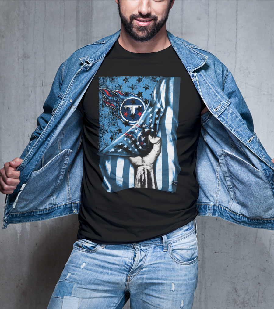 Flag Tennessee Titans American Stars Stripes T-Shirt