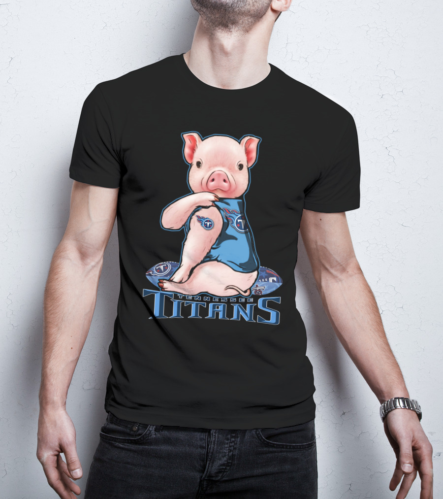 Tennessee Titans Pig Wearing Team Jersey T-Shirt