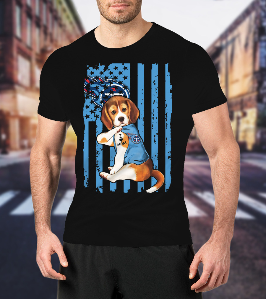 Beagle Titans Fan I Love Mom T-Shirt