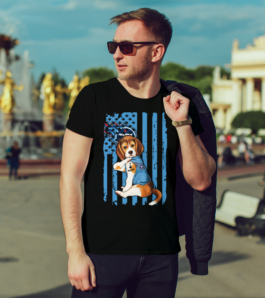 Beagle Titans Fan I Love Mom T-Shirt