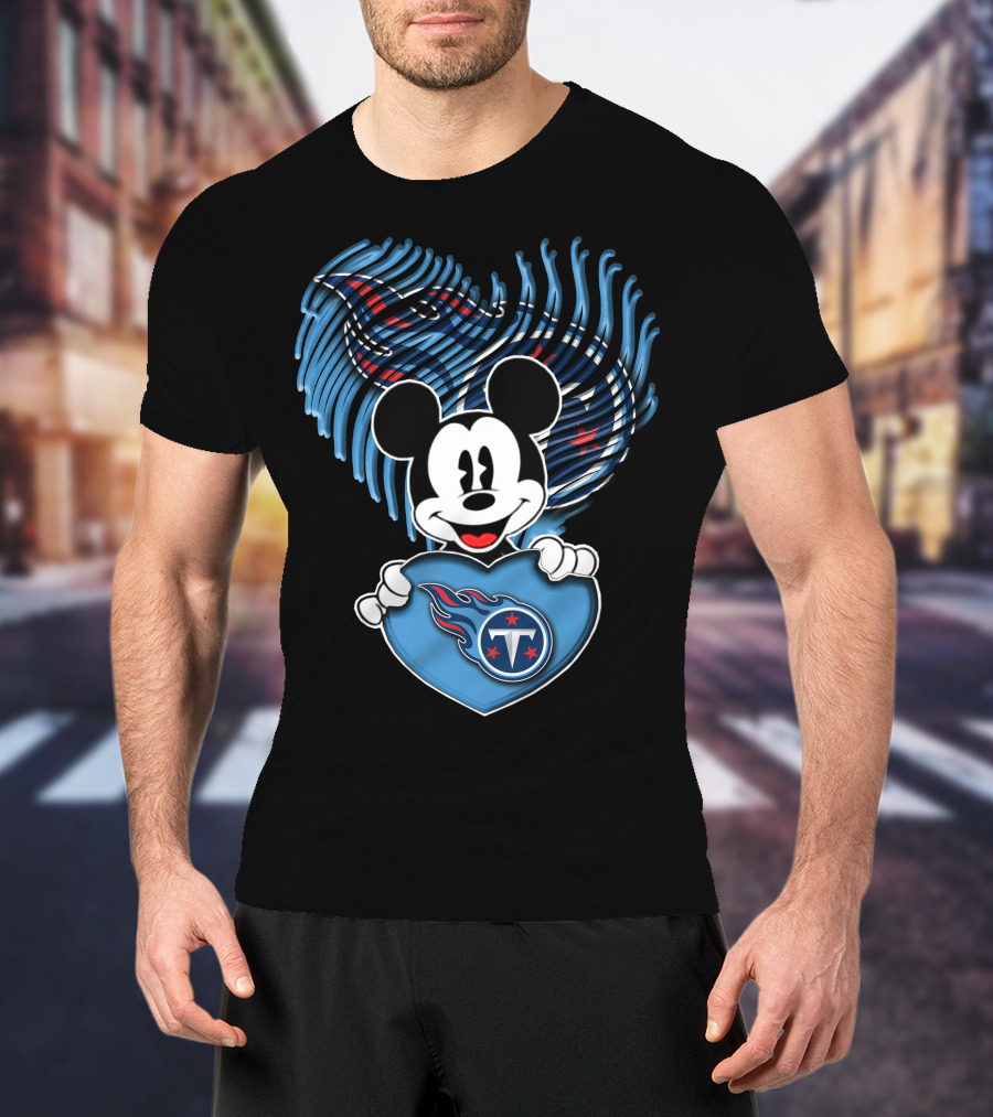 Mick Tennessee Titans Heart Logo Mascot T-Shirt