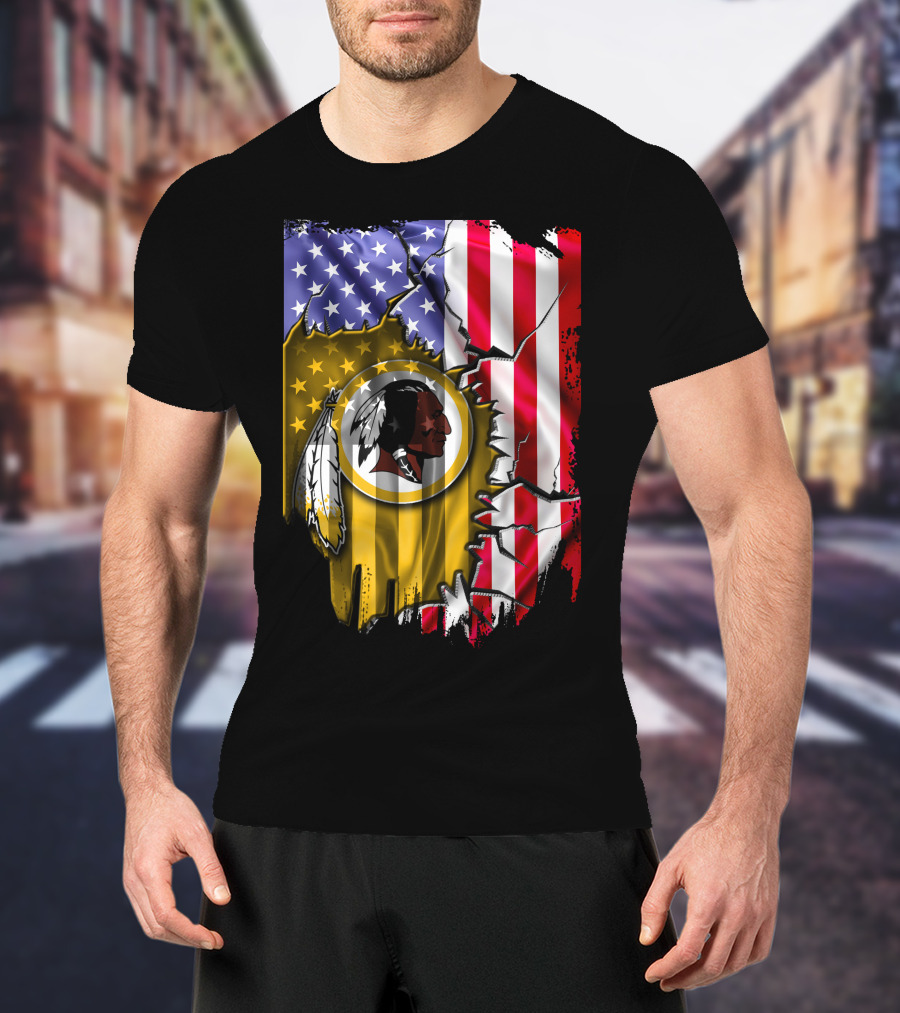 Flag V2 Washington Redskins American Flag Vintage T-Shirt
