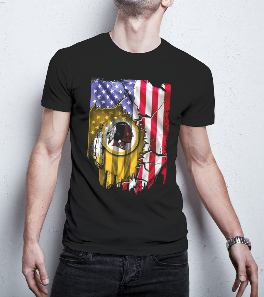 Flag V2 Washington Redskins American Flag Vintage T-Shirt