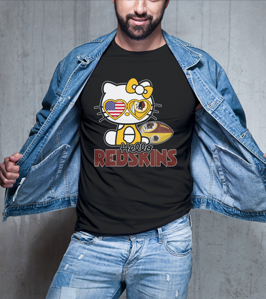 Hello Kitty Redskins American Football Crossover T-Shirt