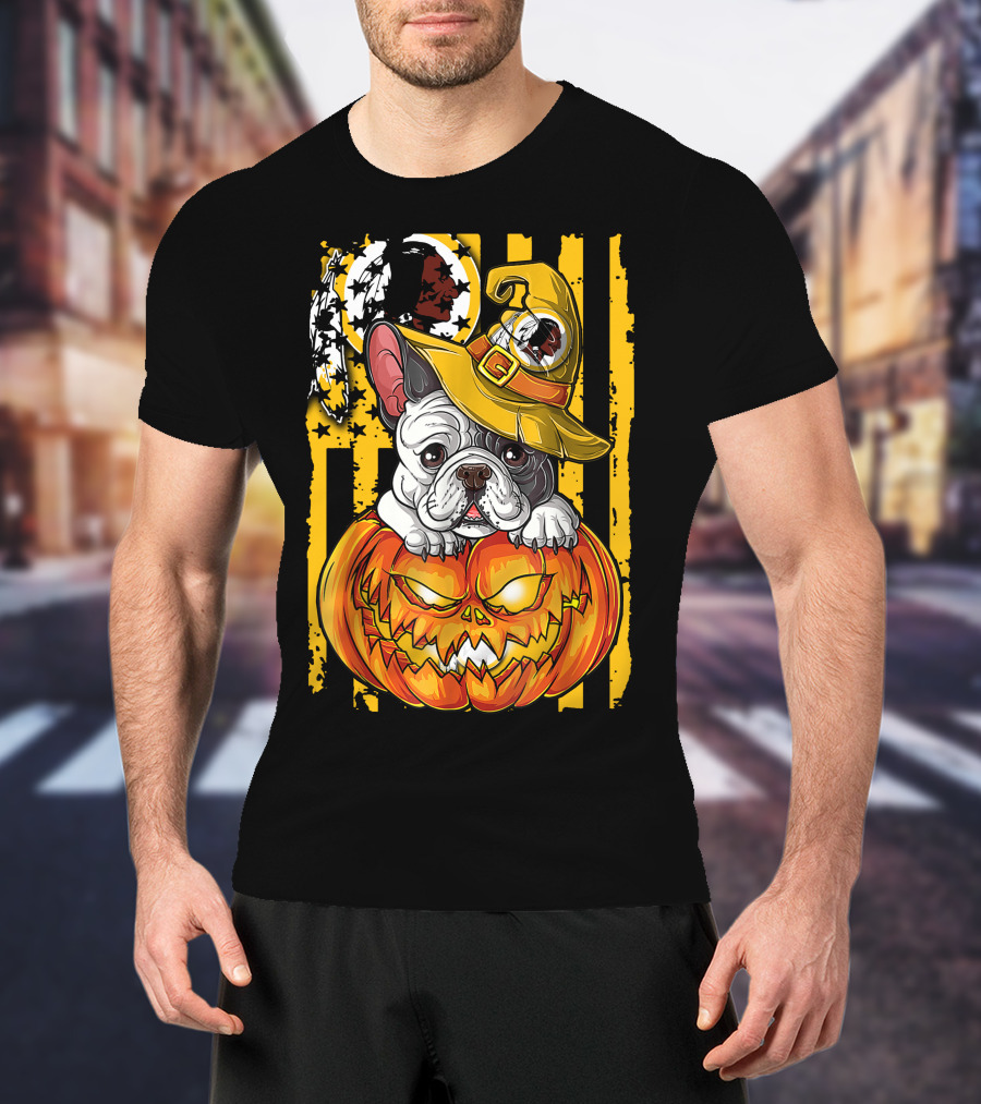 Hlw Washington Redskins Bulldog Halloween Pumpkin T-Shirt
