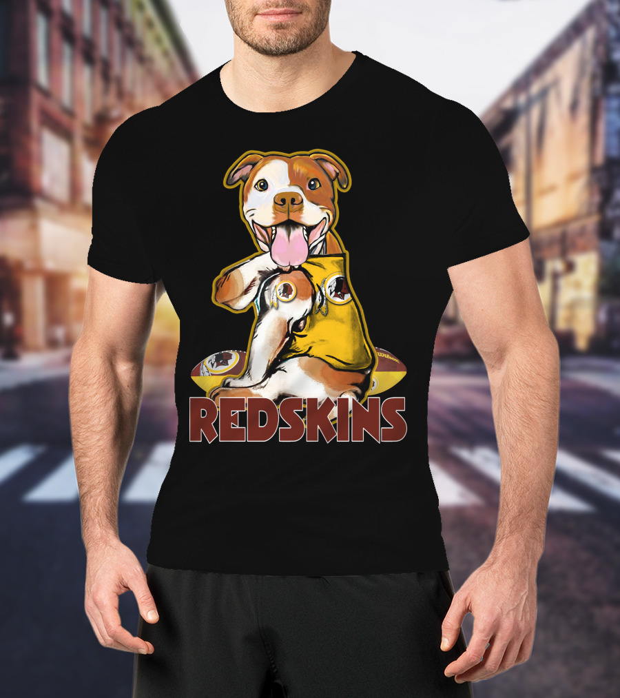 Pitbull Redskins Football Mascot T-Shirt