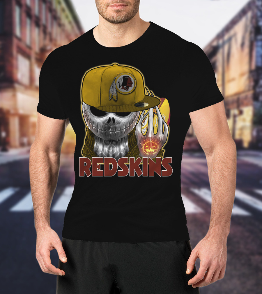 Jackskull Redskins Halloween Pumpkin T-Shirt