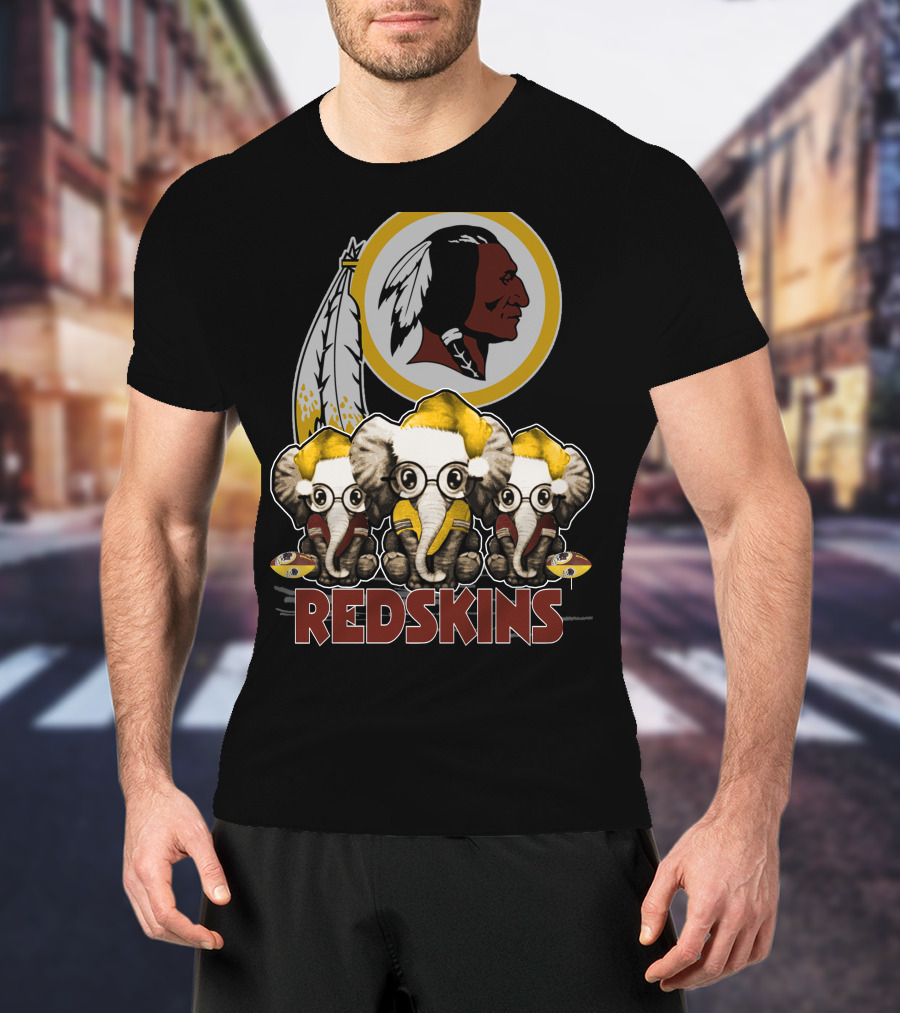 Redskins Washington Elephants Christmas T-Shirt