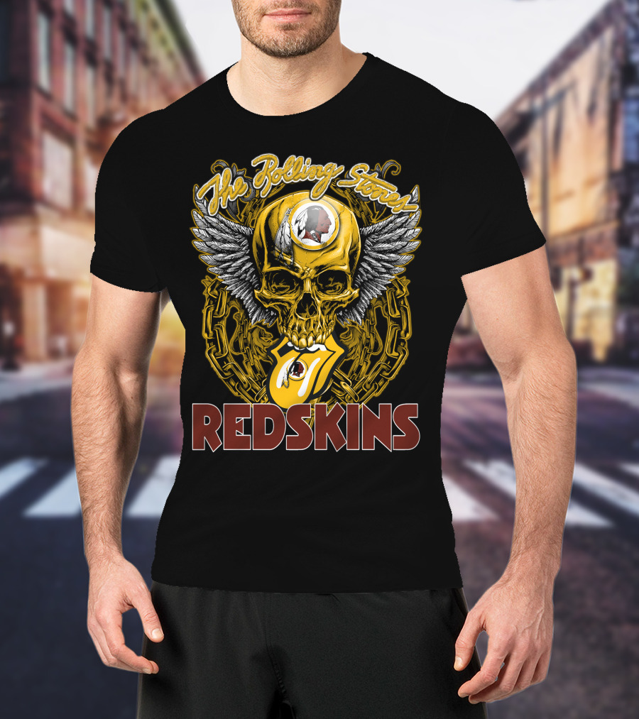 The Rolling Stones Redskins Skull Winged T-Shirt