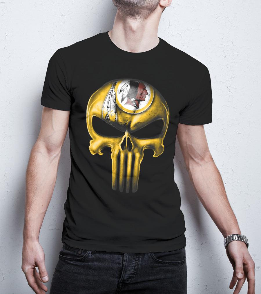 Skull Washington Redskins Logo Iconic Yellow T-Shirt