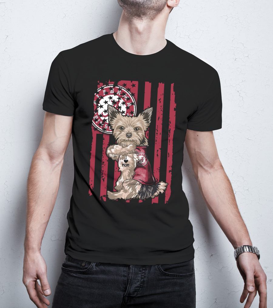 Yorkshire Terrier I Love Mom Alabama Crimson Tide T-Shirt