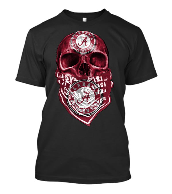 Skull Alabama Crimson Tide Bandana T-Shirt