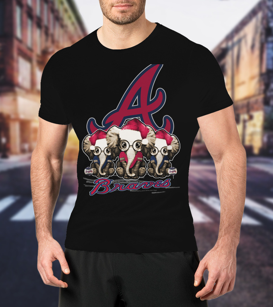 Atlanta Braves Christmas Elephants T-Shirt