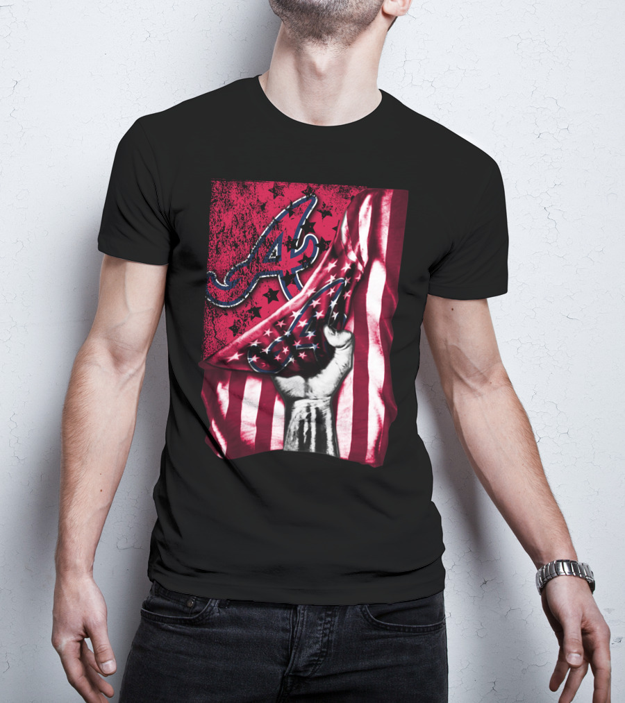Flag Atlanta Braves Stars Stripes Baseball T-Shirt