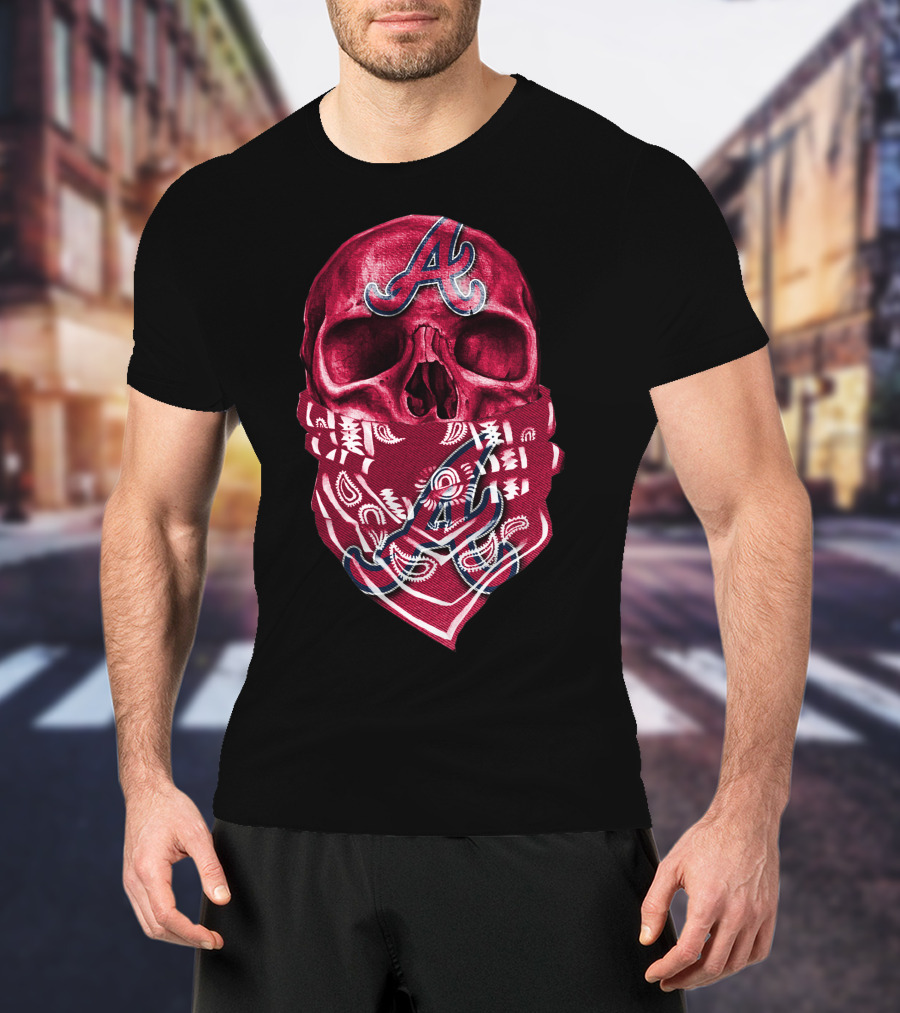 Atlanta Braves Skull Bandana V5 T-Shirt