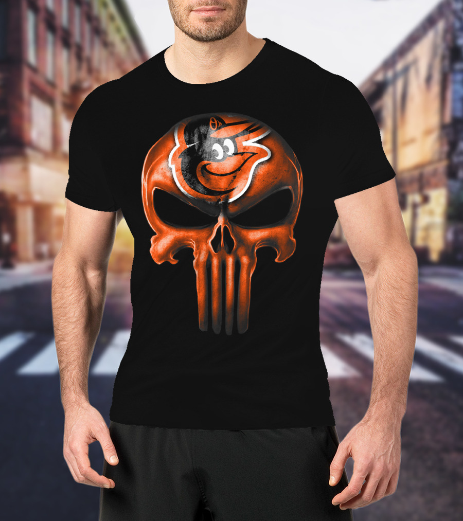 Baltimore Orioles Skull V3 T-Shirt