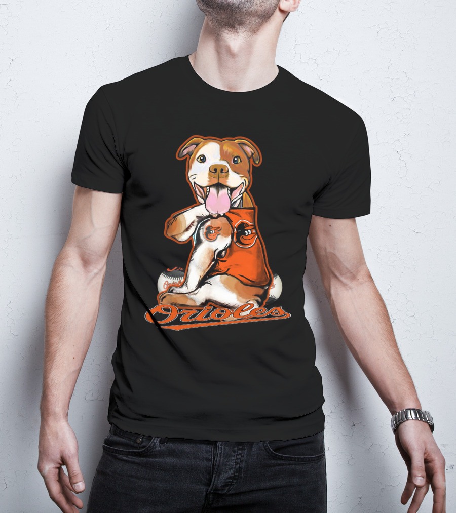 Pittbull Orioles Baseball Team Mascot T-Shirt