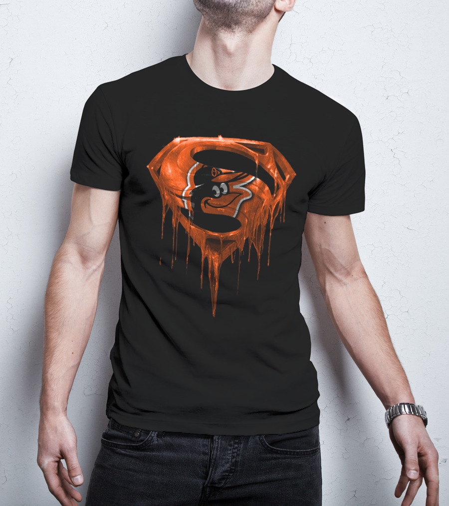 Baltimore Orioles Superman Melting Logo Spm T-Shirt