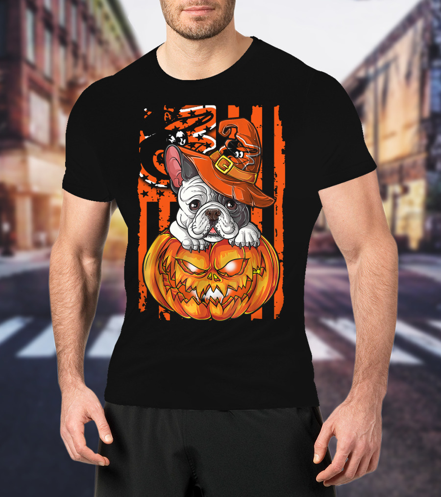 Hlw Bulldog Halloween Baltimore Orioles Jack-o'-Lantern T-Shirt
