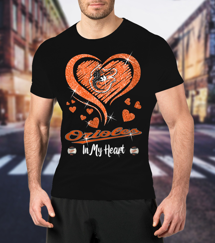 Orioles Heart Sparkle Baltimore Orioles In My Heart T-Shirt