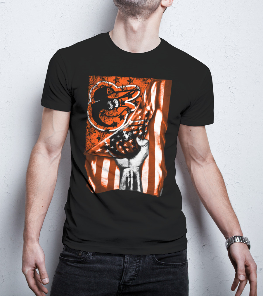 Baltimore Orioles Stars And Stripes Flag T-Shirt