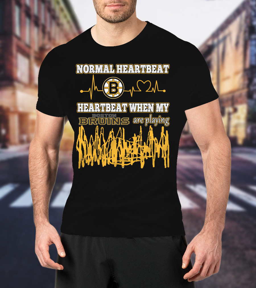 Normal Heartbeat Heartbeat When My Boston Bruins Are Playing T-Shirt