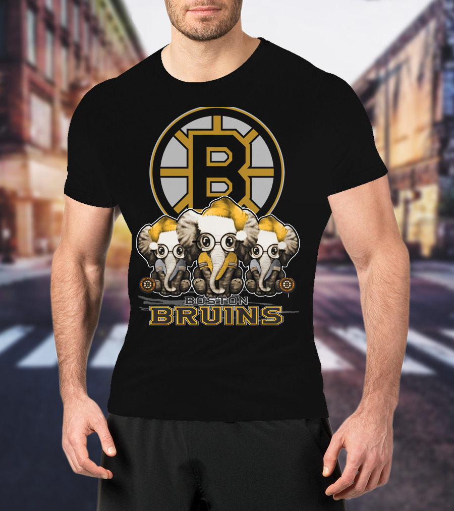 Boston Bruins Elephant Xmas T-Shirt