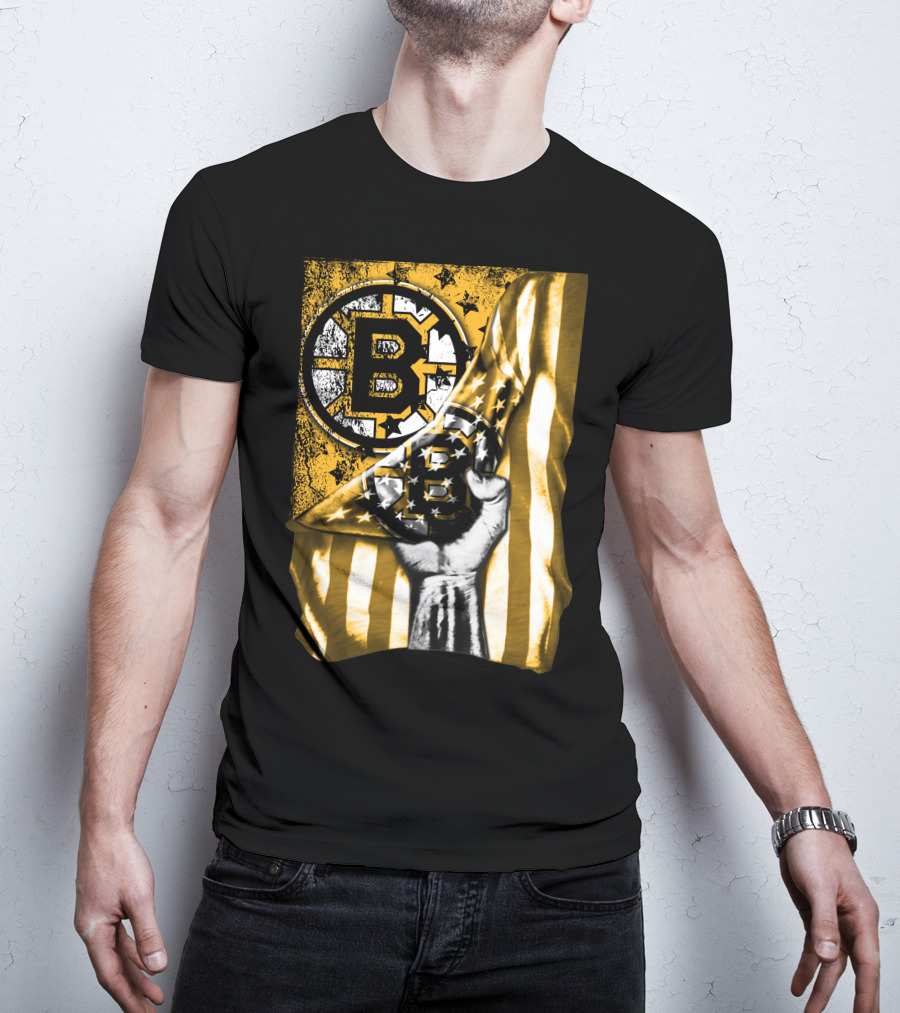 Boston Bruins American Flag Emblem T-Shirt