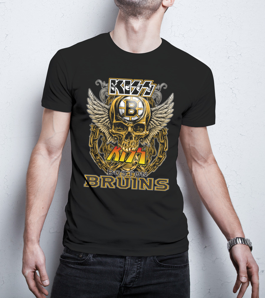 Kiss Boston Bruins Skull Wings T-Shirt