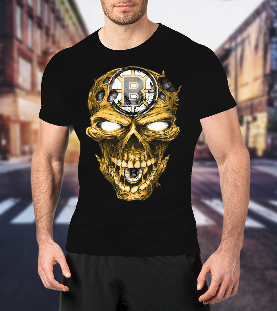 Boston Bruins Skull B Logo Fusion T-Shirt