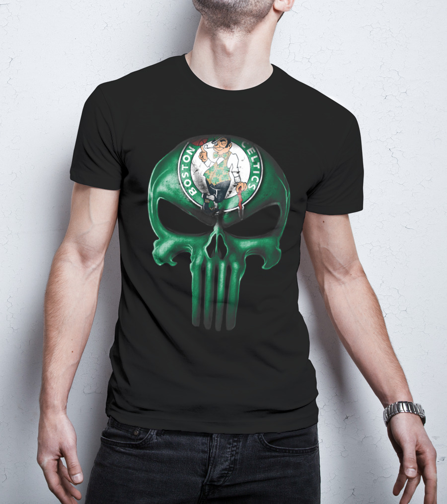 Skull Boston Celtics Punisher T-Shirt