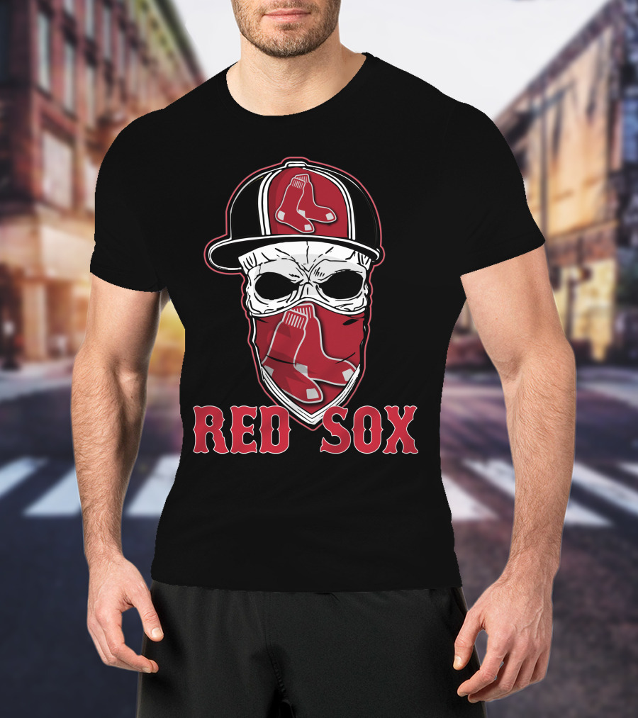 Boston Red Sox Skull Hat Design With Sox T-Shirt
