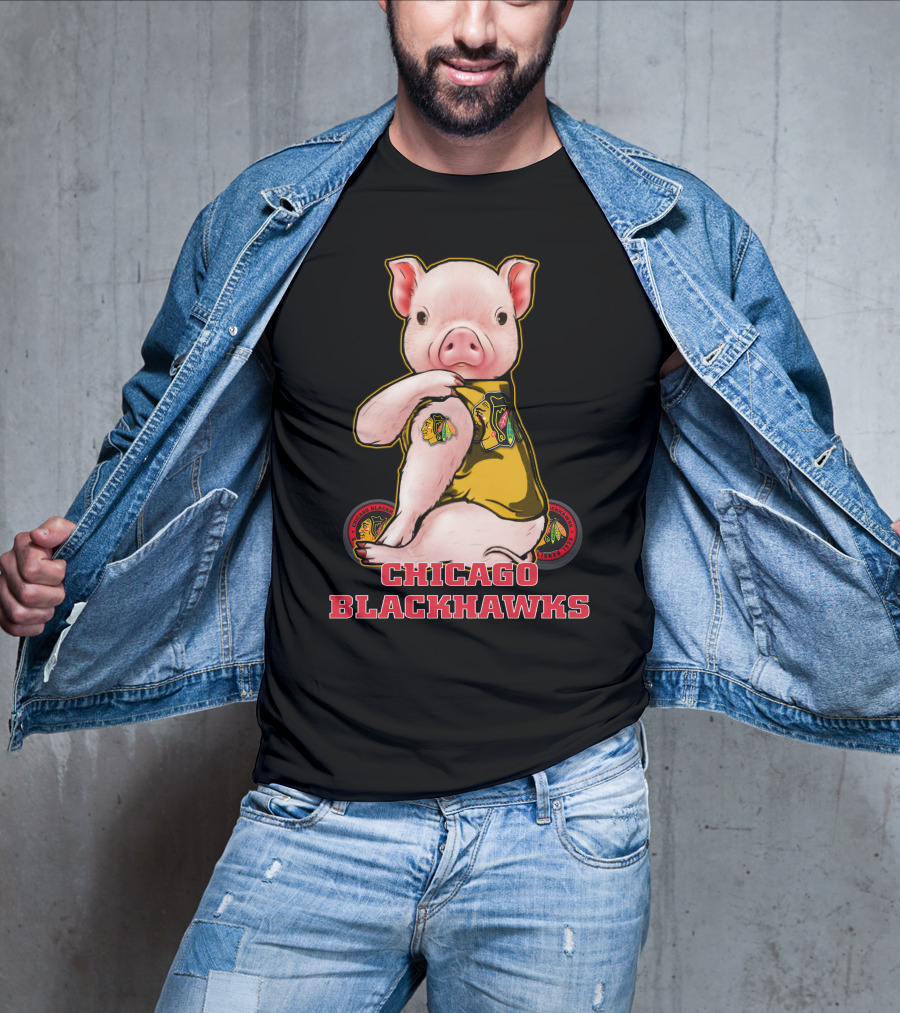 Chicago Blackhawks Pig Mascot Fan T-Shirt