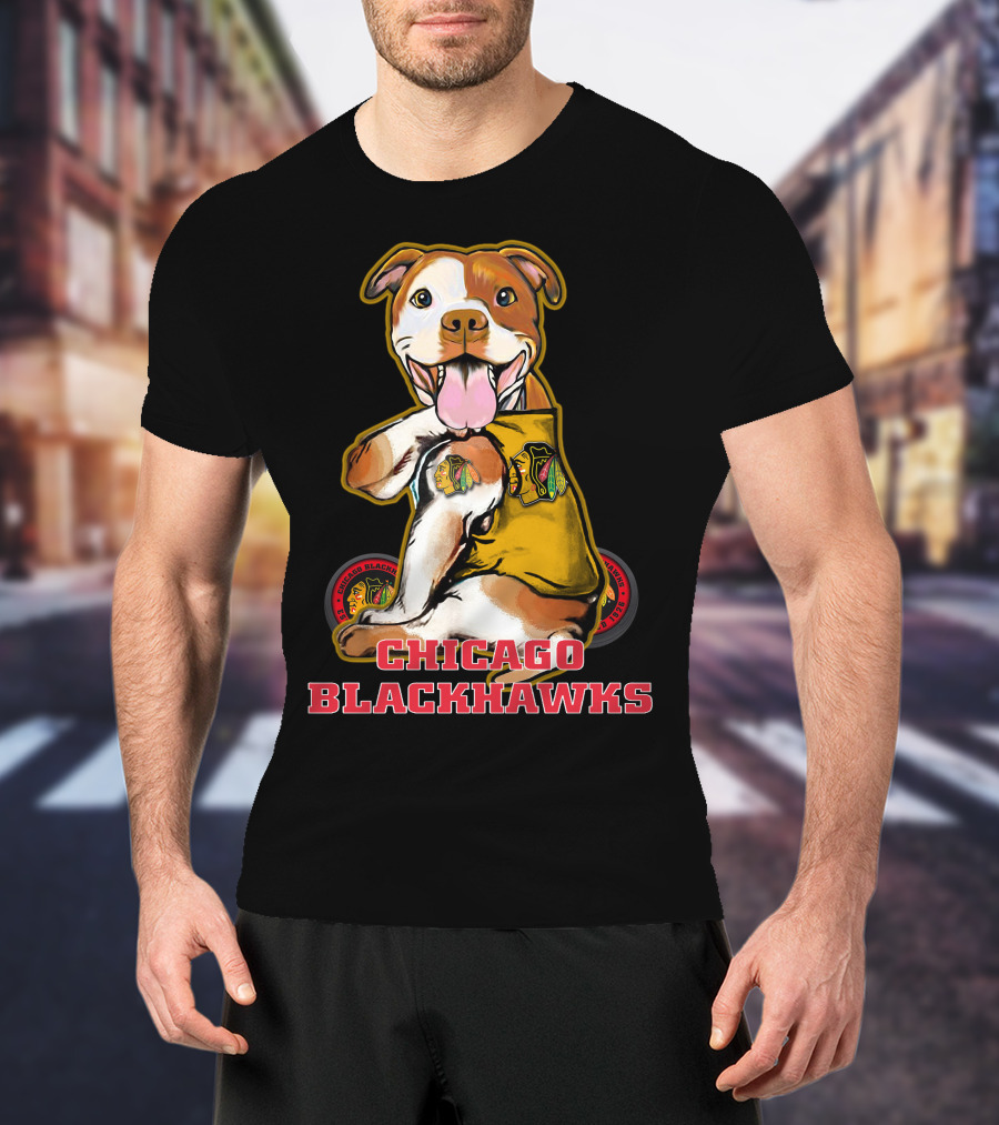 Chicago Blackhawks Pitbull Fan T-Shirt