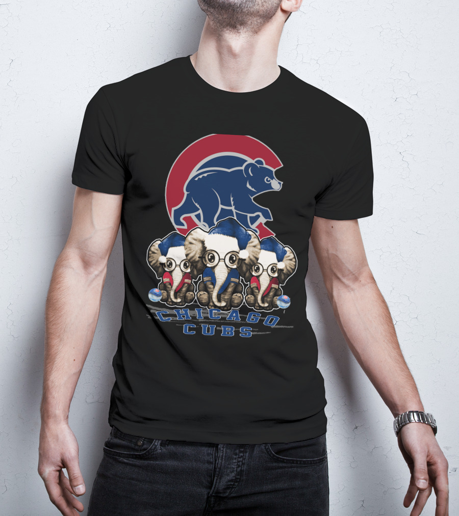 Chicago Cubs Christmas Elephants T-Shirt