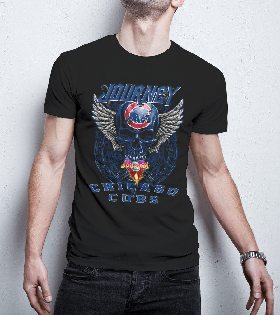Journey Chicago Cubs Skull Wings T-Shirt