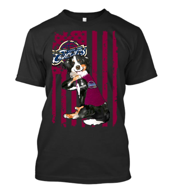 Cleveland Cavaliers Border Collie I Love Mom T-Shirt