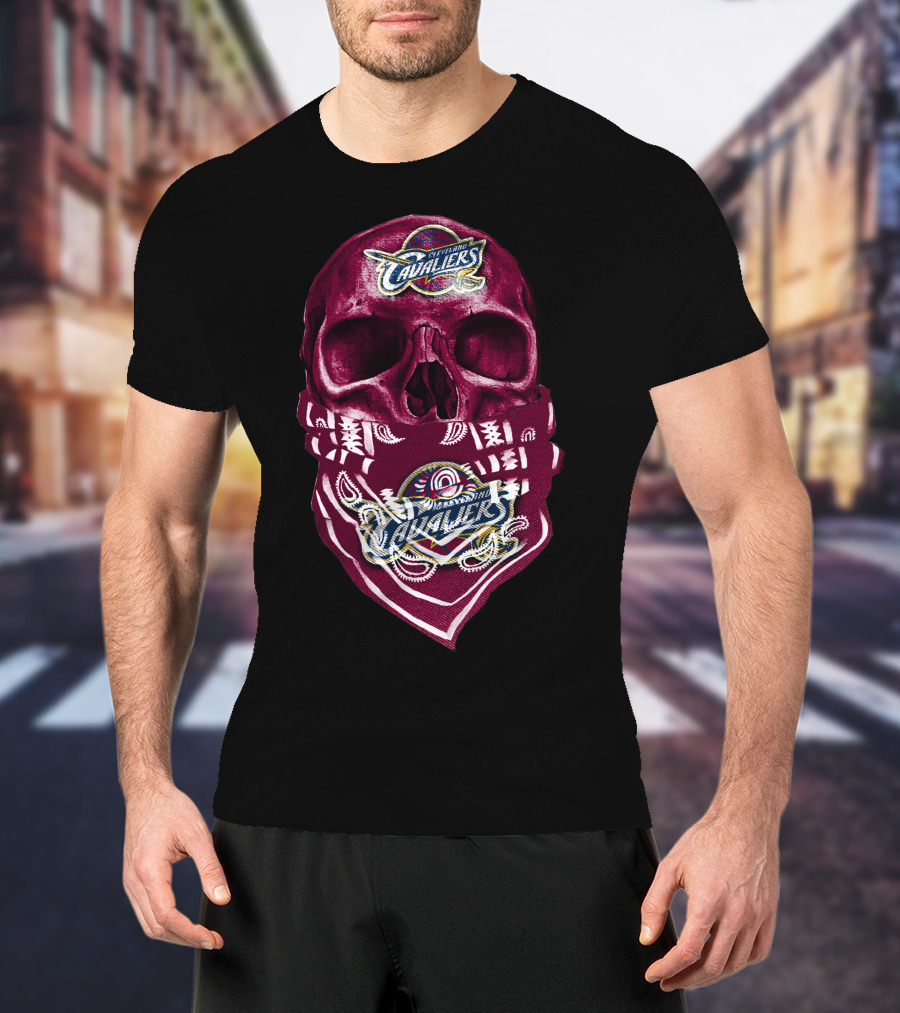 Cleveland Cavaliers Skull With Bandana T-Shirt