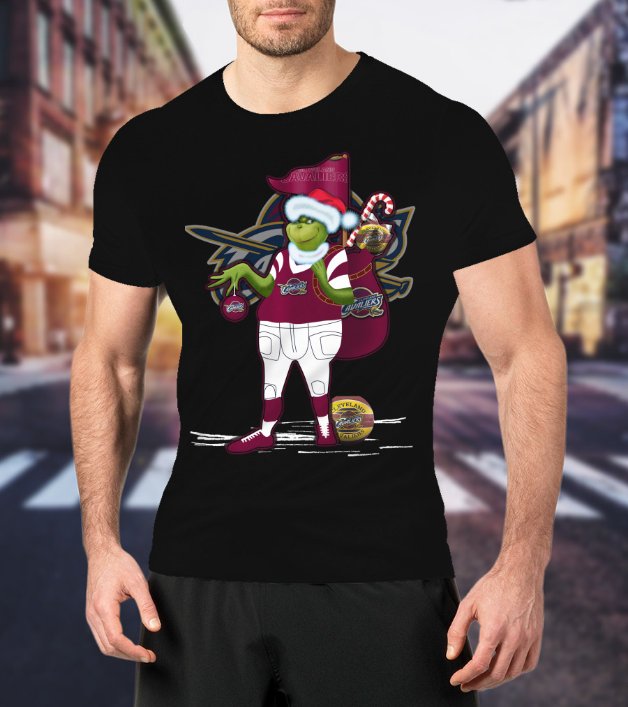 Grinchxmas Cleveland Cavaliers Holiday Basketball Fan Merchandise T-Shirt