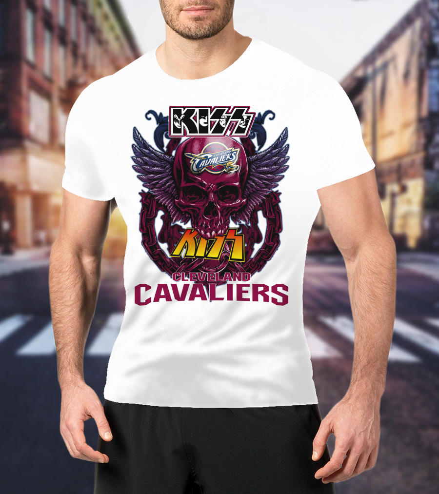 Kiss Cleveland Cavaliers Skull Wings T-Shirt