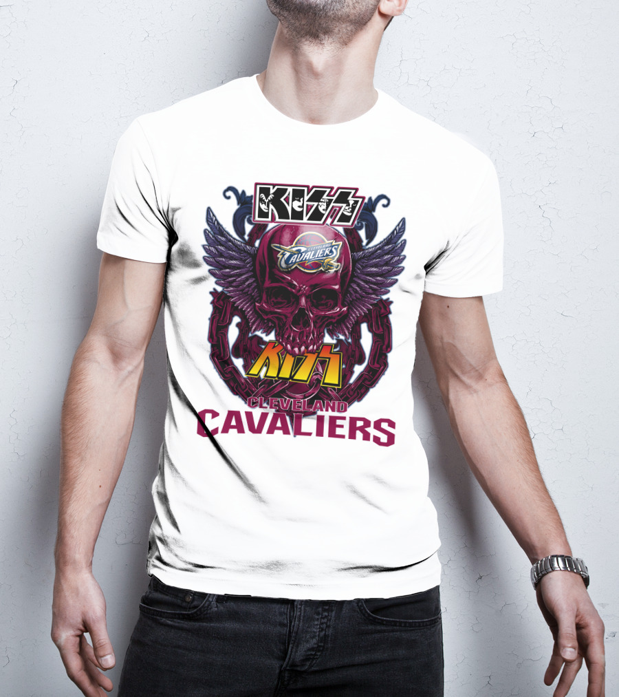 Kiss Cleveland Cavaliers Skull Wings T-Shirt