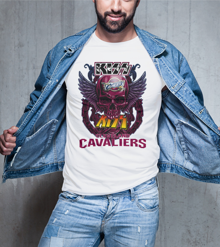 Kiss Cleveland Cavaliers Skull Wings T-Shirt