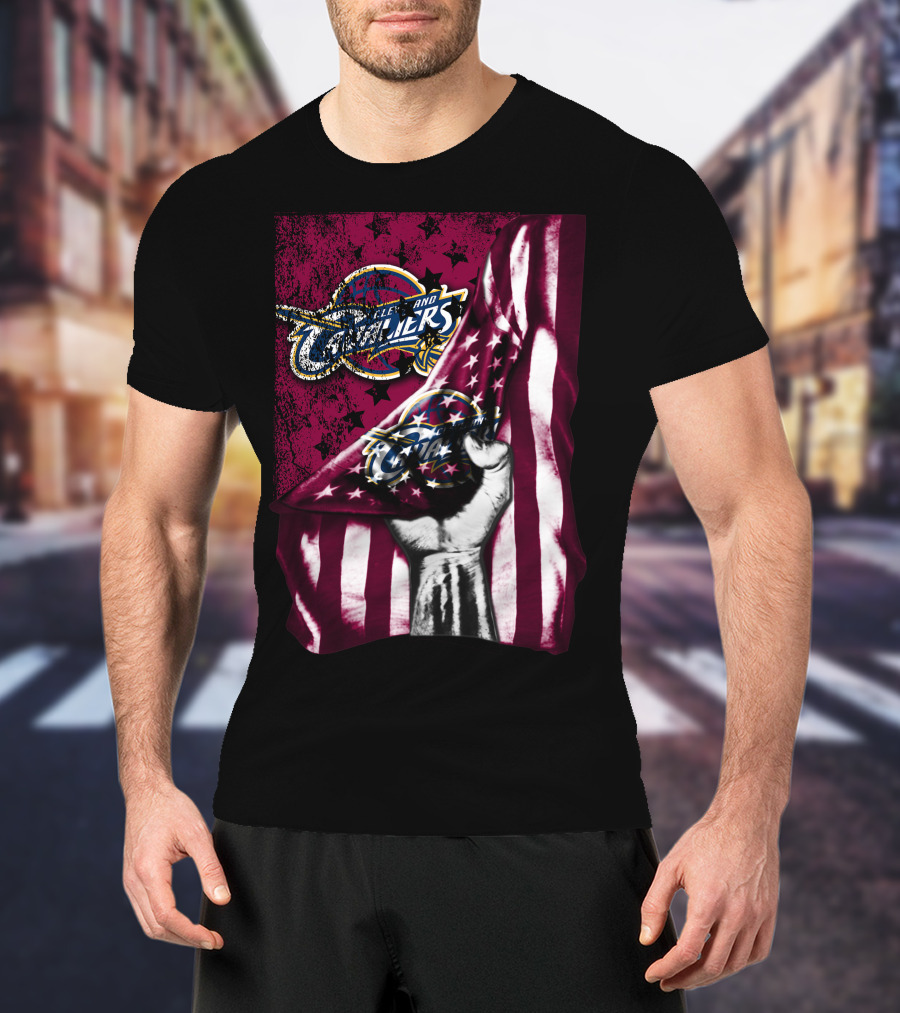 Cleveland Cavaliers Star-Spangled Banner Imagery With Classic T-Shirt