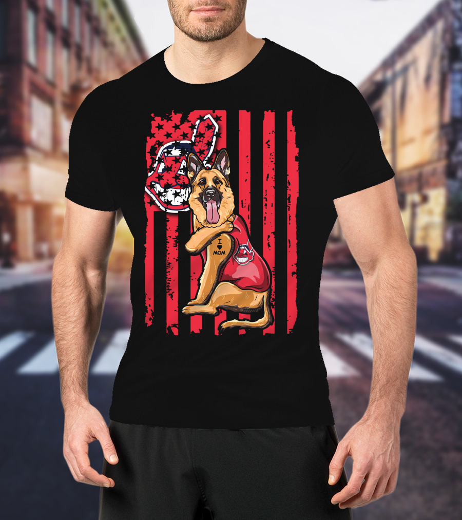 German Shepherd Cleveland Indians Flag And Team Spirit T-Shirt