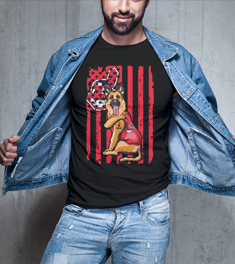 German Shepherd Cleveland Indians Flag And Team Spirit T-Shirt