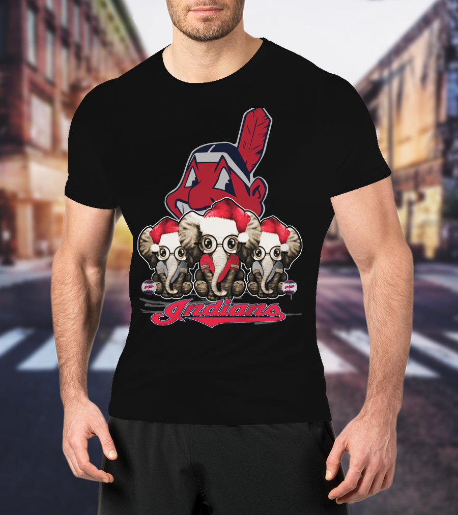 Indians Christmas Elephants Cleveland T-Shirt