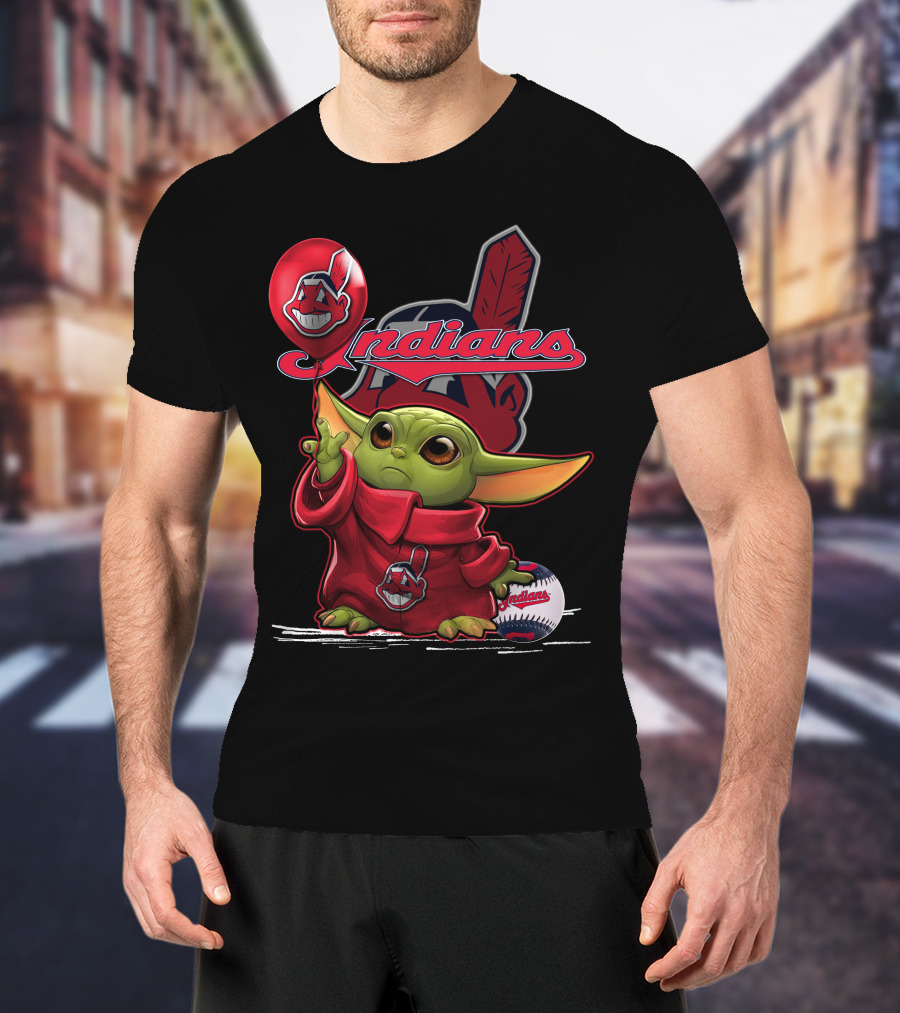Yoda Indians Balloon With Baseball T-Shirt