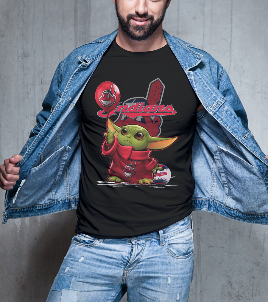 Yoda Indians Balloon With Baseball T-Shirt