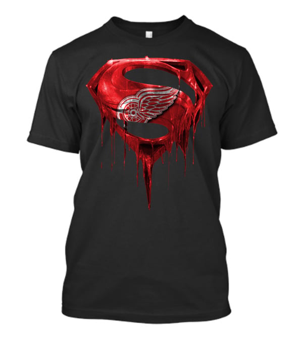 Detroit Red Wings Dripping Superman T-Shirt