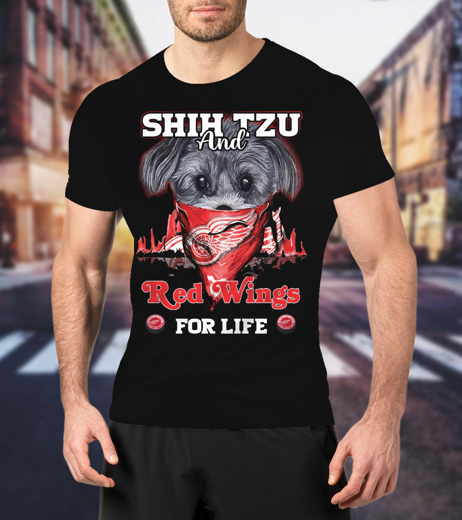 Shih Tzu And Red Wings For Life T-Shirt